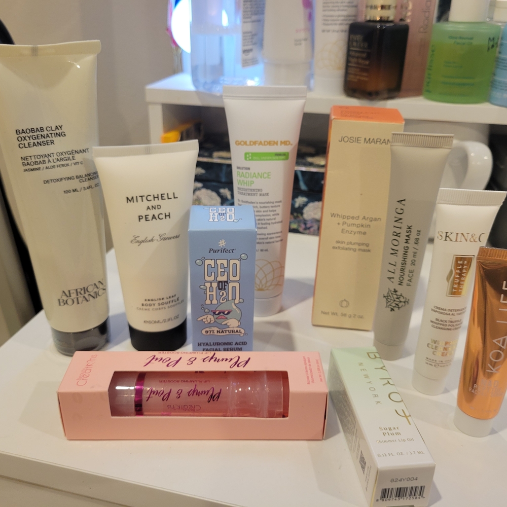 Skincare Lot with Mitchell and Peach & Josie Maran - White, Peach, Pink